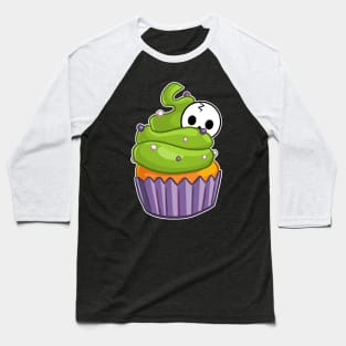 Spoopy Kawaii Cute Halloween Cupcake Baseball T-Shirt